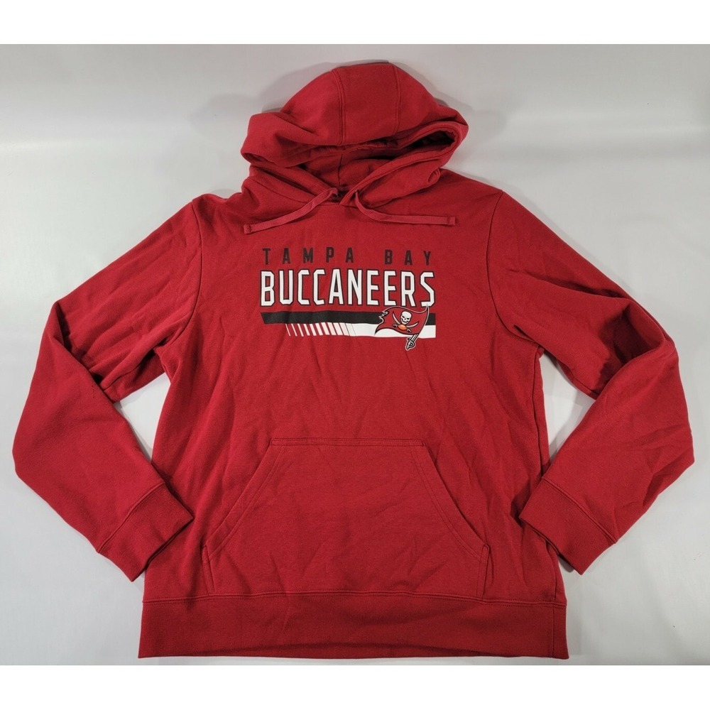 NFL Team Apparel Red Tampa Bay Buccaneers Pullover Hoodie Size L Football